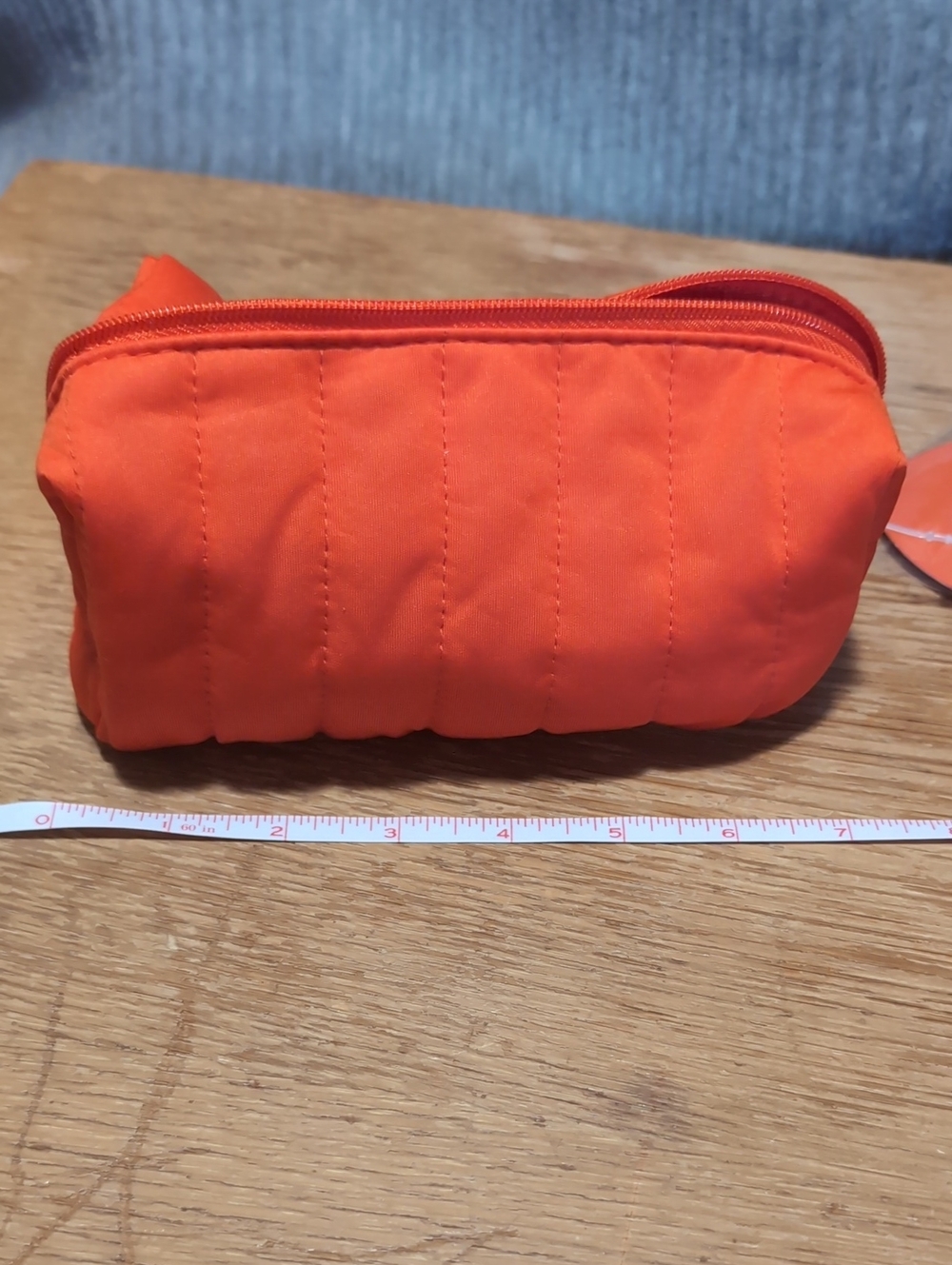 Ulta Beauty Bright Orange Quilted Cosmetic Bag